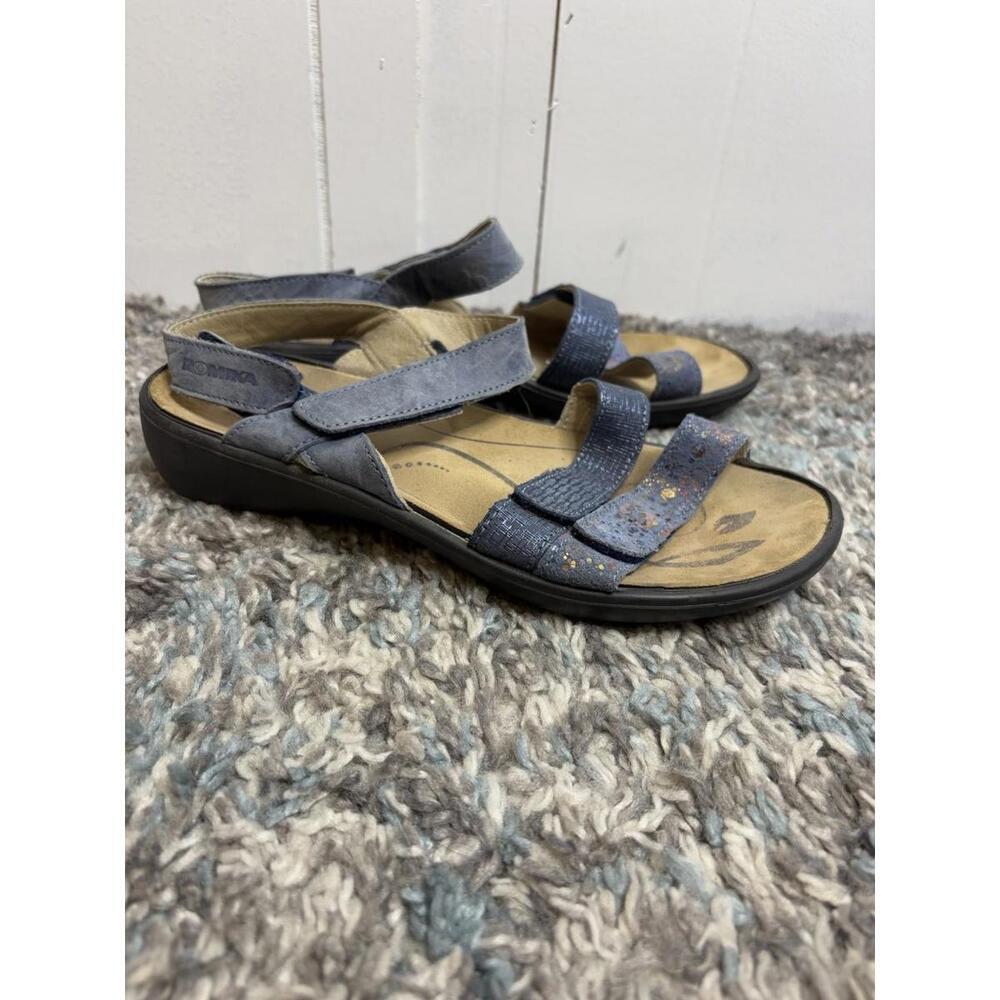 Romika Sandals Womens 39 8.5 Ibiza Strappy Comfort Germany Leather Blue